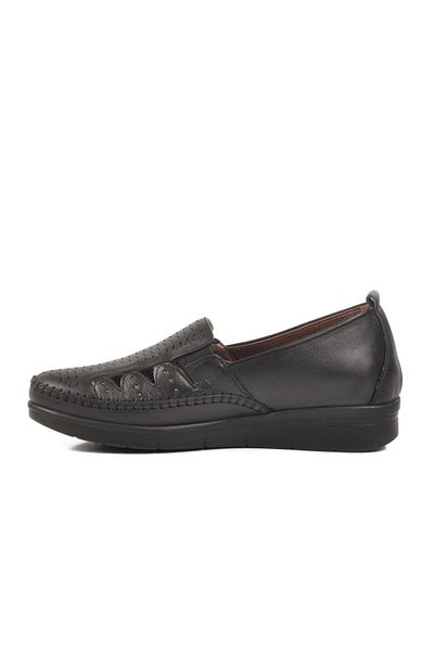 WALKWAY 42660 Z Black Genuine Leather Women's Casual Shoes
