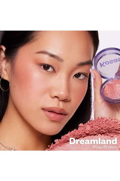 KOSAS Blush is Life Baked Talc-Free Dimensional + Brightening Blush, Hype - Warm Poppy Pink 4.5g