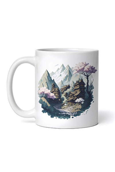 OEM Cană albă personalizată, Mountain Village, Inovatix®. 330 ml