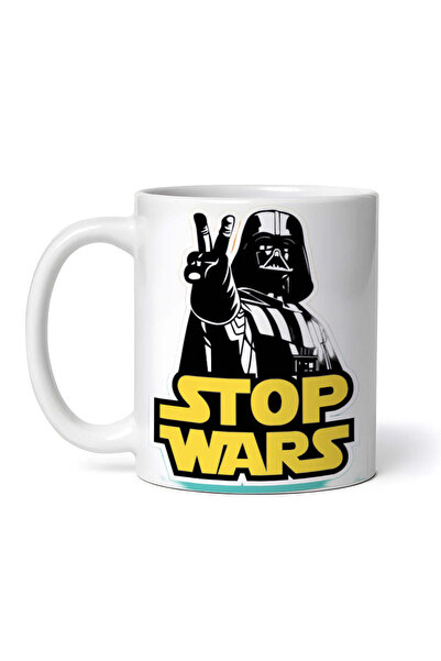 OEM Cană albă personalizată, Stop Wars Anakin Skywalker Peace, Inovatix®. 330 ml
