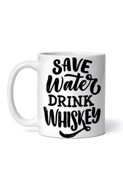 OEM Cană albă personalizată, Save Water Drink Whisky, INOVATIX®. 330 ml