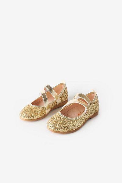 Le Mabelle Gold Heart Velcro Girls' Shoes