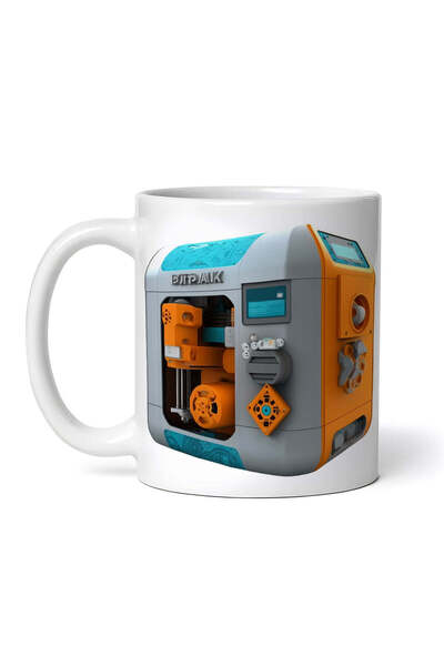 OEM Cană albă personalizată, imprimantă 3D, INOVATIX®. 330 ml