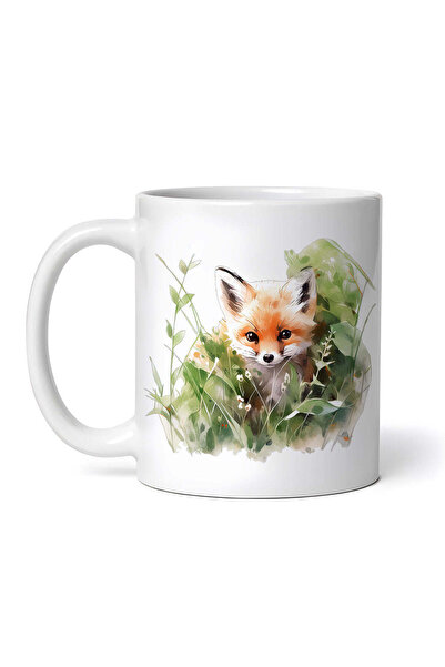 OEM Cană albă personalizată, pui de vulpe, INOVATIX®. 330ml