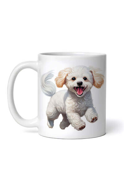 OEM Cană albă personalizată, Pudel alergător, INOVATIX®. 330ml