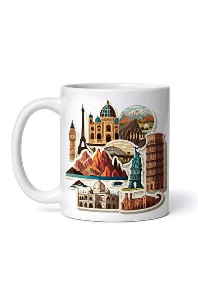 OEM Cană albă personalizată, magneți de călătorie cu simboluri ale orașelor, ...