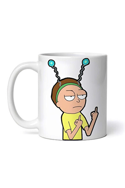 OEM Cană albă personalizată, semn obscen Rick și Morty, INOVATIX®. 330ml