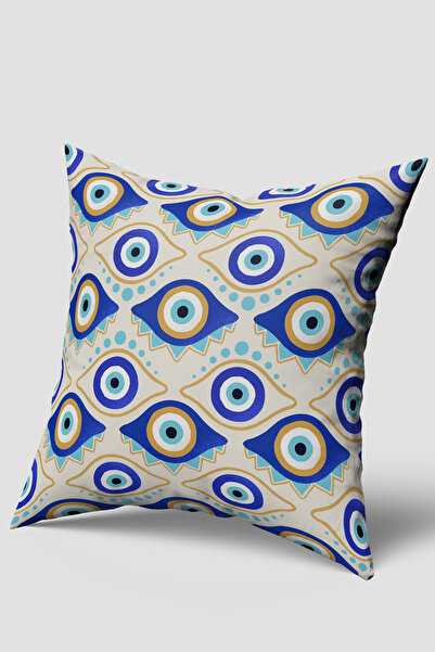 EsnafAli Κάλυμμα μαξιλαριού ριχτάρι με μποέμ με μπλε μαργαριτάρι