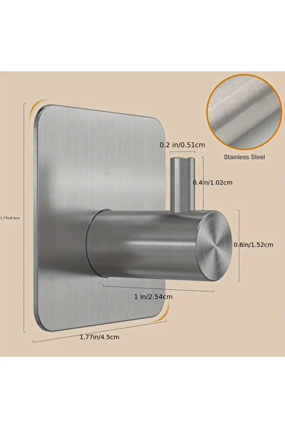 LRS STORE Paslanmaz Çelik Yapışkanlı 1 Adet Havluluk Askılık Anında Kolay Mon...