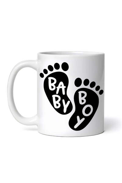 OEM Cană albă personalizată, model picioare bebeluș băiețel, Inovatix®. 330 ml