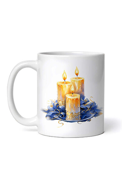 OEM Cană albă personalizată, Lumânări de Crăciun, INOVATIX®. 330ml