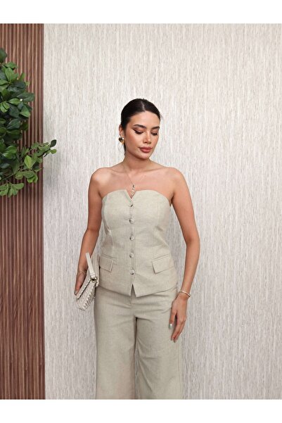 ESRAHELVACI Straples Linen Trousers Set