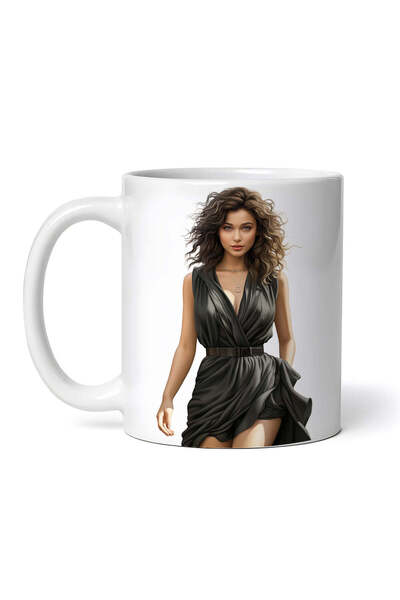 OEM Εξατομικευμένη λευκή κούπα, Φόρεμα Ariana, INOVATIX®. 330ml