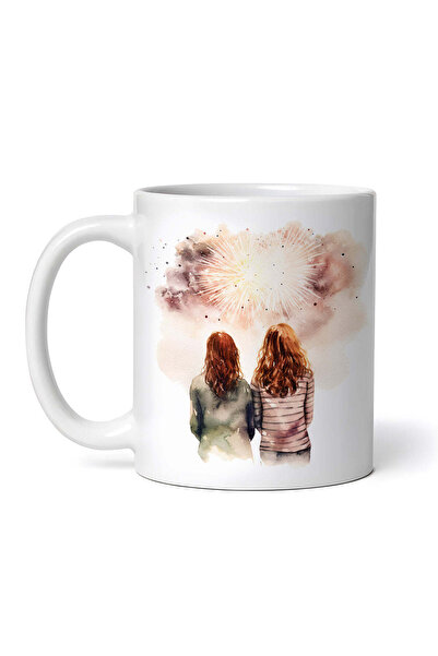 OEM Cană albă personalizată, Prieteni care se uită la artificii, INOVATIX®. 3...