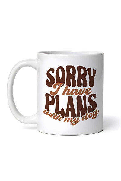 OEM Cană albă personalizată, Îmi pare rău, am planuri cu câinele meu, INOVATI...