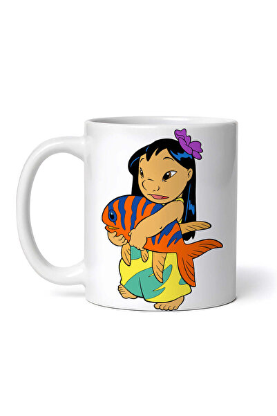 OEM Προσωποποιημένη λευκή κούπα, Lilo and Stitch Lilo Pelekai, INOVATIX®. 330 ml