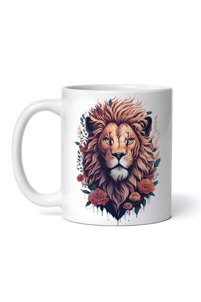 OEM Εξατομικευμένη Λευκή Κούπα, Τατουάζ Λιοντάρι, Inovatix®. 330ml