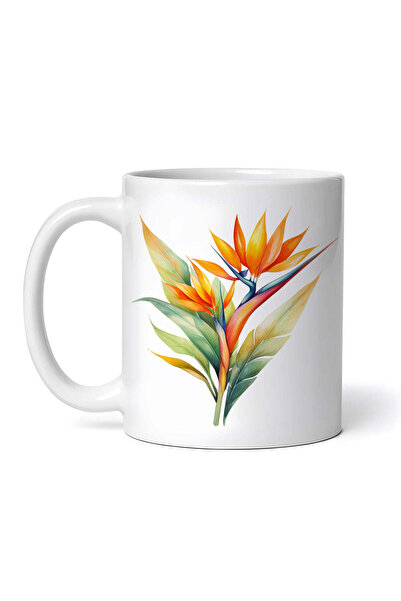 OEM Cană albă personalizată, Strelitzia delicata, INOVATIX®. 330ml