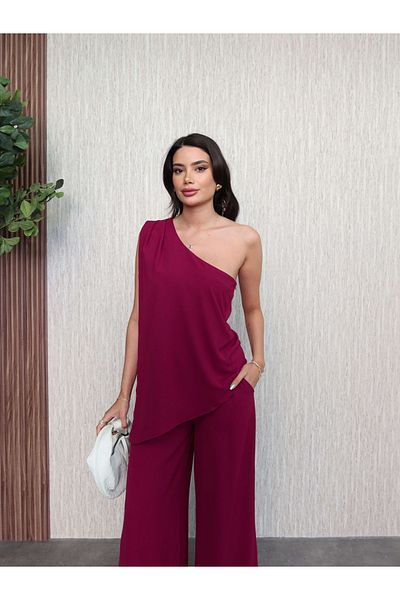 ESRAHELVACI Single Sleeve Asymmetrical Pants Set