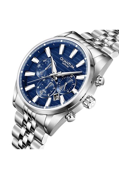 Quantum Pwg1194.390 Sapphire Glass Steel Men's Wristwatch Clock