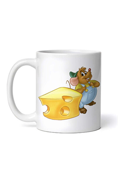 OEM Cană albă personalizată, Șoricelă Cenușăreasa cu brânză, INOVATIX®. 330ml