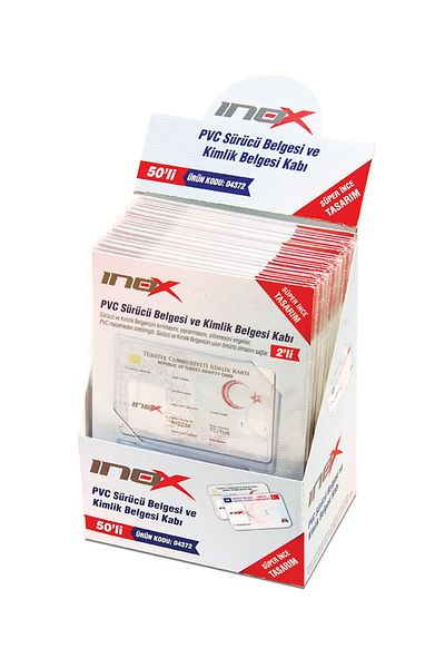 VİVA Container pentru carte de identitate İnox 50 de bucăți, pachet de 2, container pentru carte de credit pentru permis de conducere Akbil