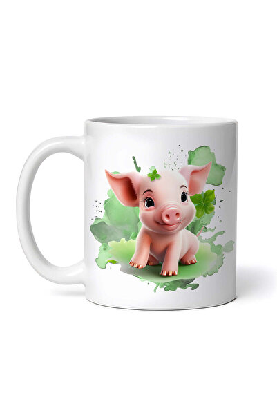 OEM Cană albă personalizată, Porcul Sănătos, INOVATIX®. 330ml