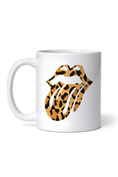 OEM Cană albă personalizată, model leopard Rollingstones, Inovatix®. 330 ml