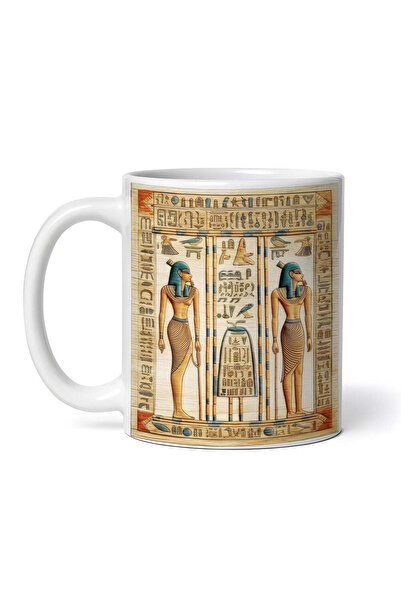 OEM Εξατομικευμένη Λευκή Κούπα, Αιγυπτιακή Ζωγραφική, Inovatix®. 330ml