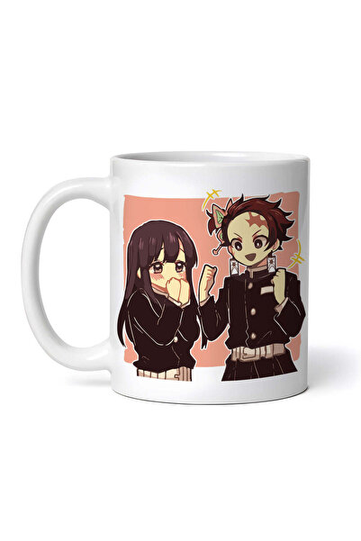 OEM Cană albă personalizată, Tanjiro x Kanao Demon Slayer, INOVATIX®. 330 ml