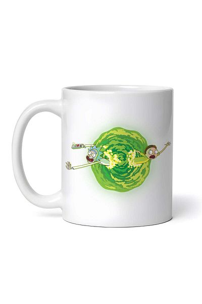 OEM Personalized white mug, Rick and Morty thrown out of the portal, INOVATIX®. 330ml