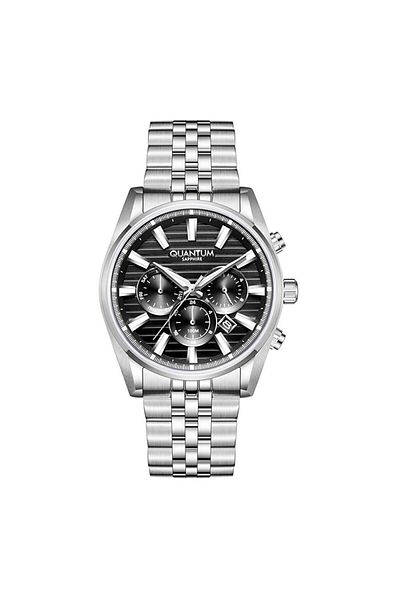 Quantum Pwg1194.350 Sapphire Glass Steel Men's Wristwatch Clock