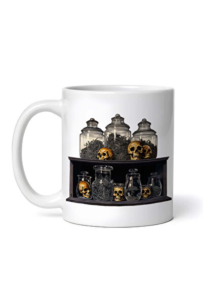 OEM Εξατομικευμένη λευκή κούπα, Skulls Shelf, INOVATIX®. 330ml