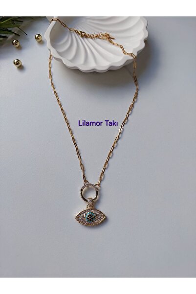 Lilamor Çelik Zirkon Taşlı Nazar Göz Kolye