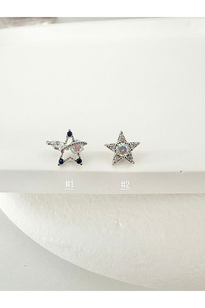 My Bellas Jewels Surgical Steel Star Piercing Earrings, Helix, Tragus, Flat, Lobe Matched (1 Piece)