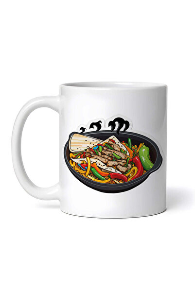 OEM Cană albă personalizată, tigaie pentru fajitas, Inovatix®. 330 ml