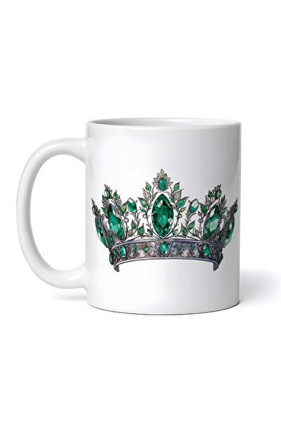 OEM Cană albă personalizată, Emerald Crowned Mai, INOVATIX®. 330ml