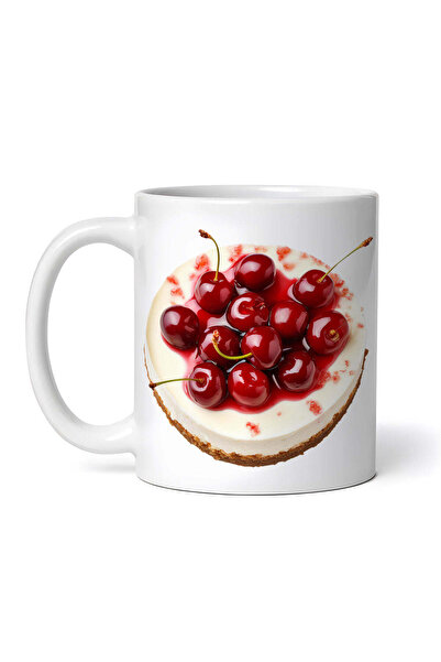 OEM Cană albă personalizată, tort cu cireșe, Inovatix®. 330 ml