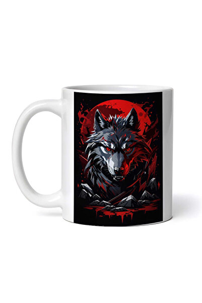 OEM Εξατομικευμένη Λευκή Κούπα, Bloody Wolf, Inovatix®. 330ml