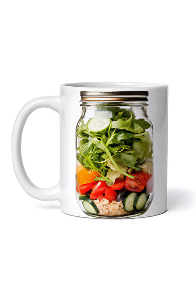 OEM Cană albă personalizată, Salată la borcan, Inovatix®. 330 ml