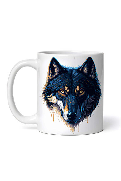 OEM Εξατομικευμένη Λευκή Κούπα, Σκοτεινός Λύκος, Inovatix®. 330ml