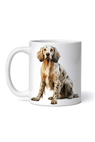 OEM Cană albă personalizată, Setter Englez maro, Inovatix®. 330 ml