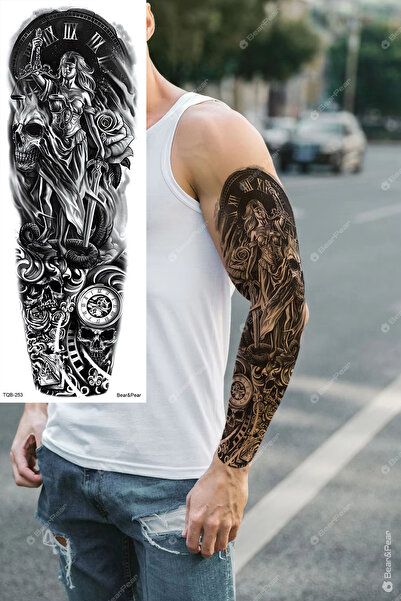 BP Tattoo Justice Kol Dövmesi Kol Kaplama Dövme Tattoo