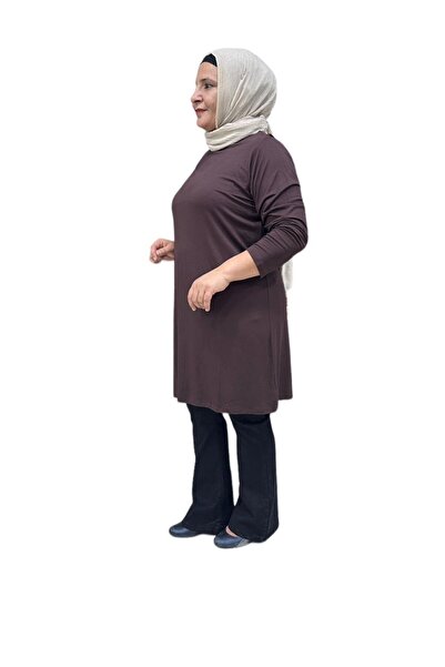 Sevda Kılınç Μακρυμάνικο χτενισμένο βαμβακερό ύφασμα μεγάλου μεγέθους