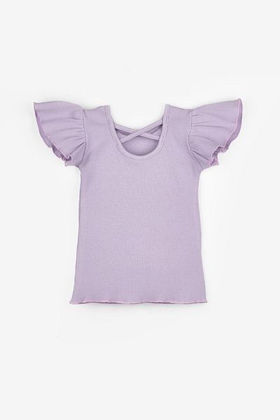 Le Mabelle Lilac Girl's T-Shirt with Cross Back - Julie
