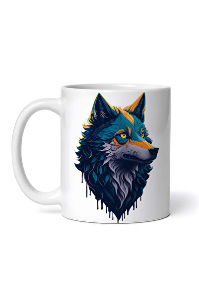 OEM Εξατομικευμένη Λευκή Κούπα, Ζωγραφική με Λύκους, Inovatix®. 330ml