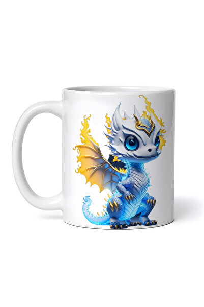 OEM Cană albă personalizată, Pui de Dragon, INOVATIX®. 330ml