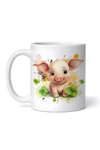 OEM Cană albă personalizată, Porcușorul ochilor, INOVATIX®. 330 ml