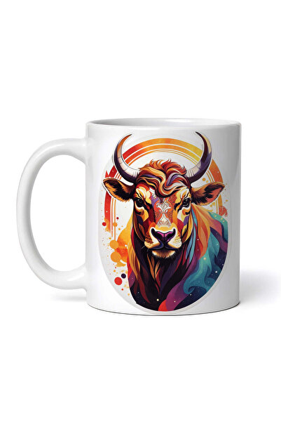 OEM Cană albă personalizată, simbol zodiacal Taur, INOVATIX®. 330ml