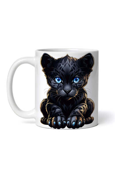 OEM Cană albă personalizată, Pui de Panteră Neagră, INOVATIX®. 330ml